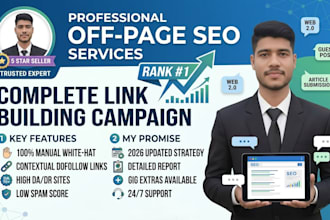 execute an advanced monthly off page SEO link building campaign