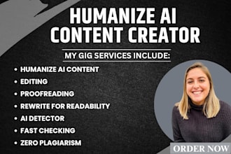 edit ai content, humanize ai text and proofread professionally