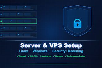 set up secure and manage your linux or windows server and vps