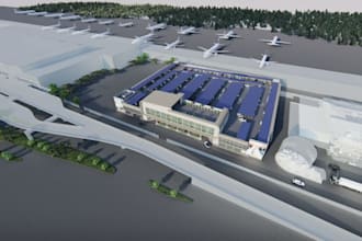 create realistic 3d airport, metro station and transportation terminal design