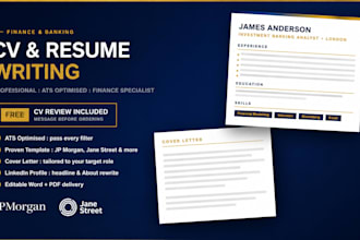 write a professional CV for banking and finance