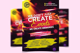 design creative party flyer, event flyer and professional postcard design