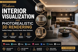 create modern interior visualization and photorealistic