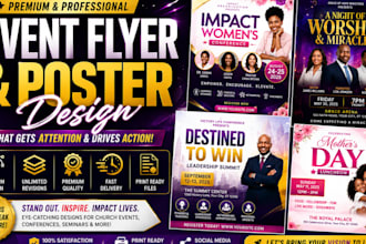 design professional church flyer, event poster, revival or gospel concert flyer