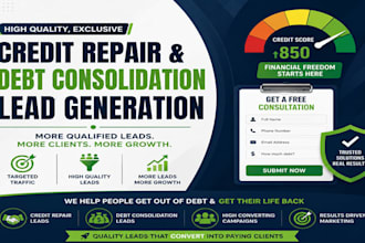 generate credit repair and debt consolidation leads with google and facebook ads