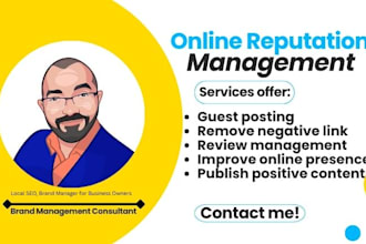 manage online reputation management, personal brand management, guest posting