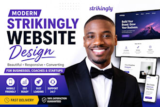 design a converting strikingly landing page for coaches and startups
