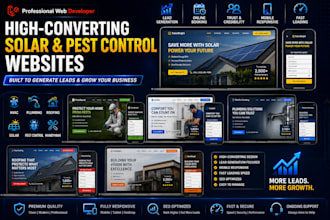 develop solar website, pest control website, and construction website
