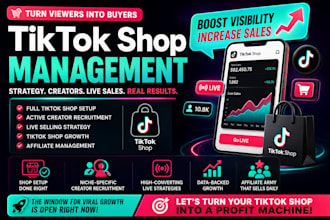 setup tiktok shop be tiktok shop manager for live selling and tiktok shop growth