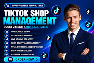 setup tiktok shop be tiktok shop manager for live selling and tiktok shop growth