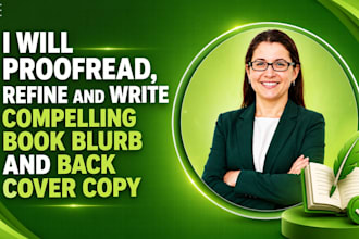 proofread, refine and write compelling book blurb and back cover copy
