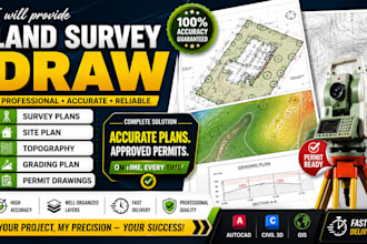 land survey draw survey plans site plan topography land surveyor grading permit