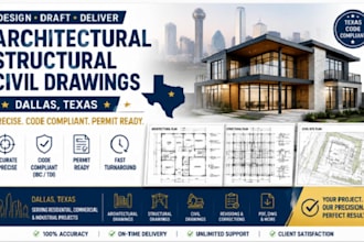 design perfect architectural, structural, civil drawing in dallas texas