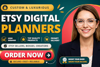 do etsy digital planner digital download custom planner hyperlinked planner etsy