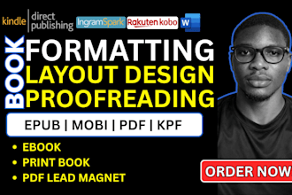do book formatting, ebook formatting, kdp indesign formatting book proofreading