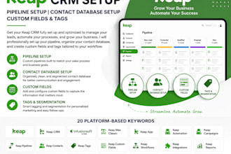 setup keap crm sales pipeline setup contact database setup custom field and tags