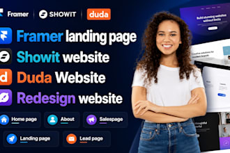 design framer, showit, duda website that ranks on goggle