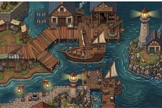 create 2d top down pixel art assets tilesets godot rpg maker map sprite for game