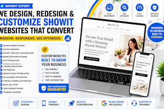 build and design stunning and  SEO optimized showit website that converts