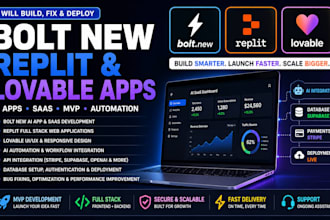 build bolt new ai app, replit saas, lovable web app mvp