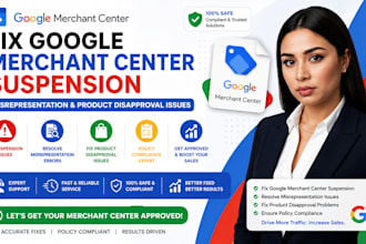 fix google merchant center suspension, misrepresentation, and product feed issue