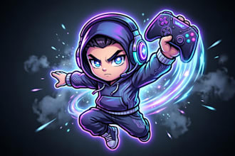 design animated twitch stream logo twitch panel, overlay and banner kick banner