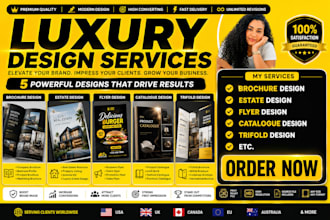 design modern luxury brochure, real estate brochure,flyer, catalog and trifold