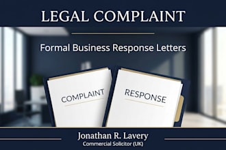 draft a UK legal complaint or formal business response letter