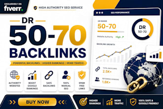 create high DR 70 plus permanent seo dofollow backlinks
