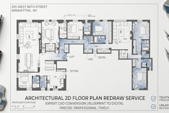 redraw 2d architectural floor plans in autocad