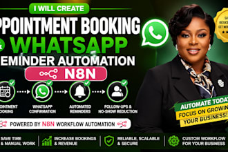 create appointment booking and whatsapp reminder automation with n8n