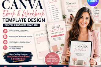 canva ebook, canva workbook template design,digital product design