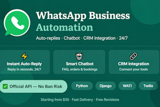 build your whatsapp  automation chatbot  and auto reply system