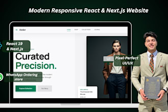 build a modern responsive react or next js website
