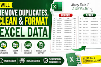 remove duplicates, clean, and format excel data
