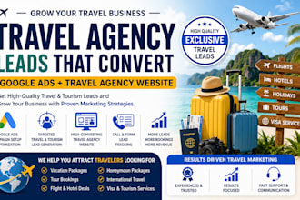 generate travel agency leads, tourism leads, google ads travel agency website