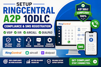 setup ringcentral a2p 10dlc compliance voip ivr aircall dialpad bulk sms telynx