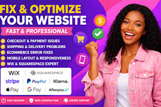 fix squarespace wix checkout, payment, shipping, ecommerce issues, mobile layout