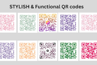 design professional custom qr code with logo and bulk generation in 1 hour