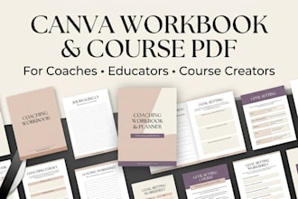 design a professional coaching workbook, course PDF or canva guide