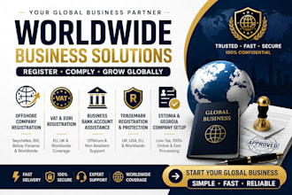 register offshore company vat eori trademark and bank account worldwide fast
