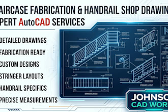 create staircase fabrication and handrail shop drawings in autocad