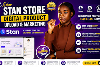 setup stan store digital product upload on stan store and stan store marketing