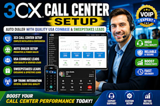 setup 3cx call center, auto dialer, quality usa coinbase leads, sweepstaks leads