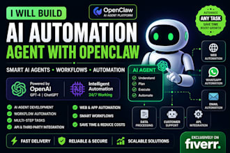 build ai automation agent using  openclaw chatgpt and ai tools, vapi ai, apps