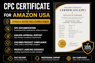 provide cpsia compliant CPC certificate for amazon USA children products