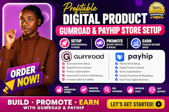 setup gumroad store gumroad promotion payhip store for digital product