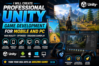 create professional unity game development for mobile and pc
