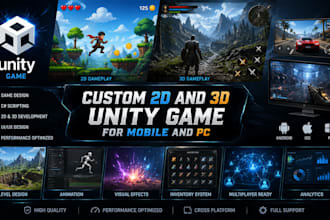develop custom 2d and 3d unity game for mobile and pc