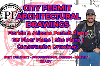 prepare stamped architectural drawing for city permits in florida and arizona